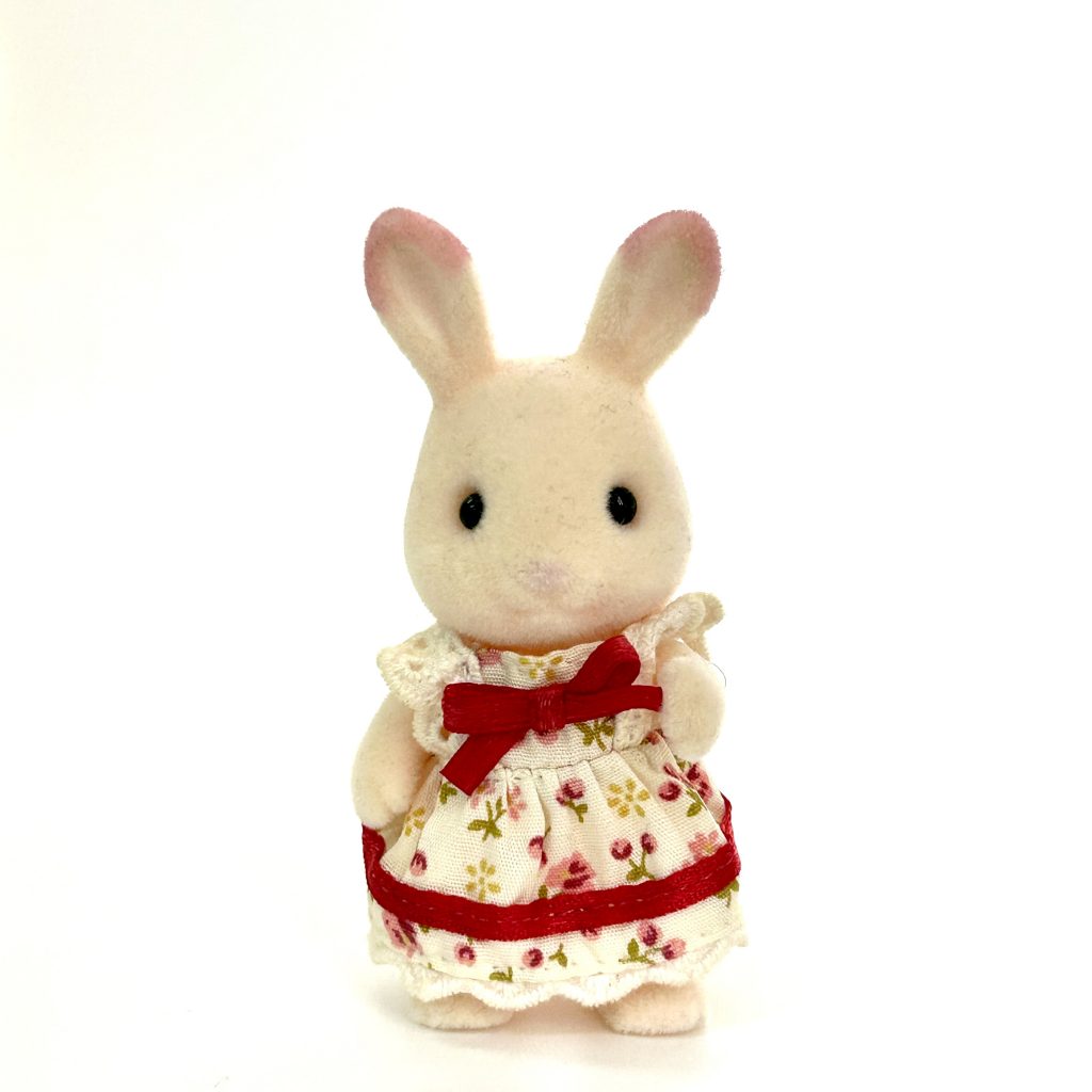 [used] Pink Strawberry Rabbit Girl Sylvanian Families Calico Critters