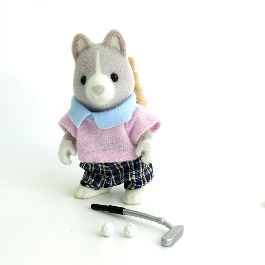 [used] Grandfather At Home Set Ochre Dog Golf Flair 4879F Sylvanian Families Calico Critters