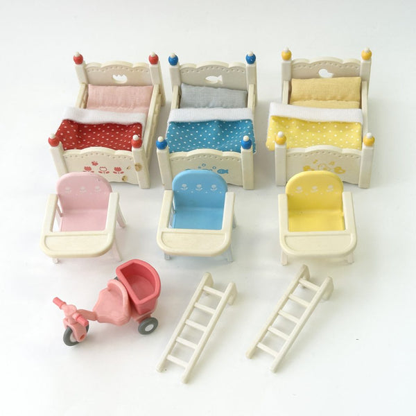 [Used] THREE BEDS AND THE CHAIRS Japan Sylvanian Families