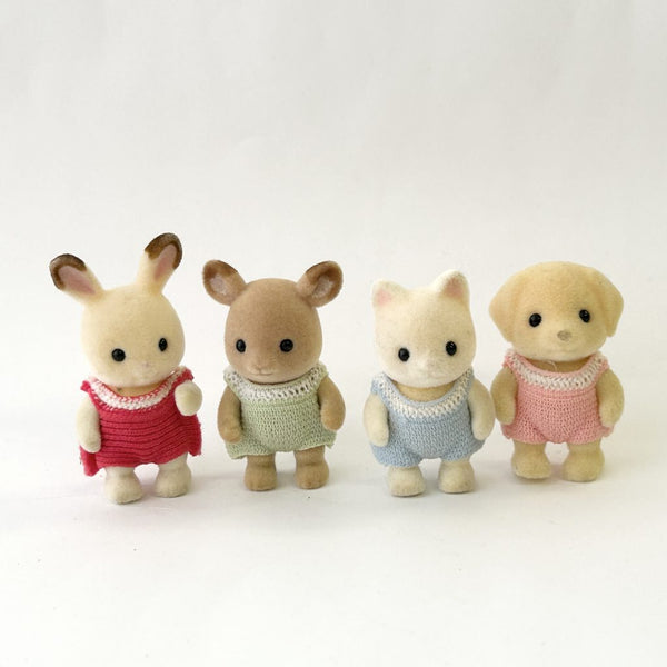 [Used] BABIES RABBIT DEER SILK CAT DOG Japan Sylvanian Families