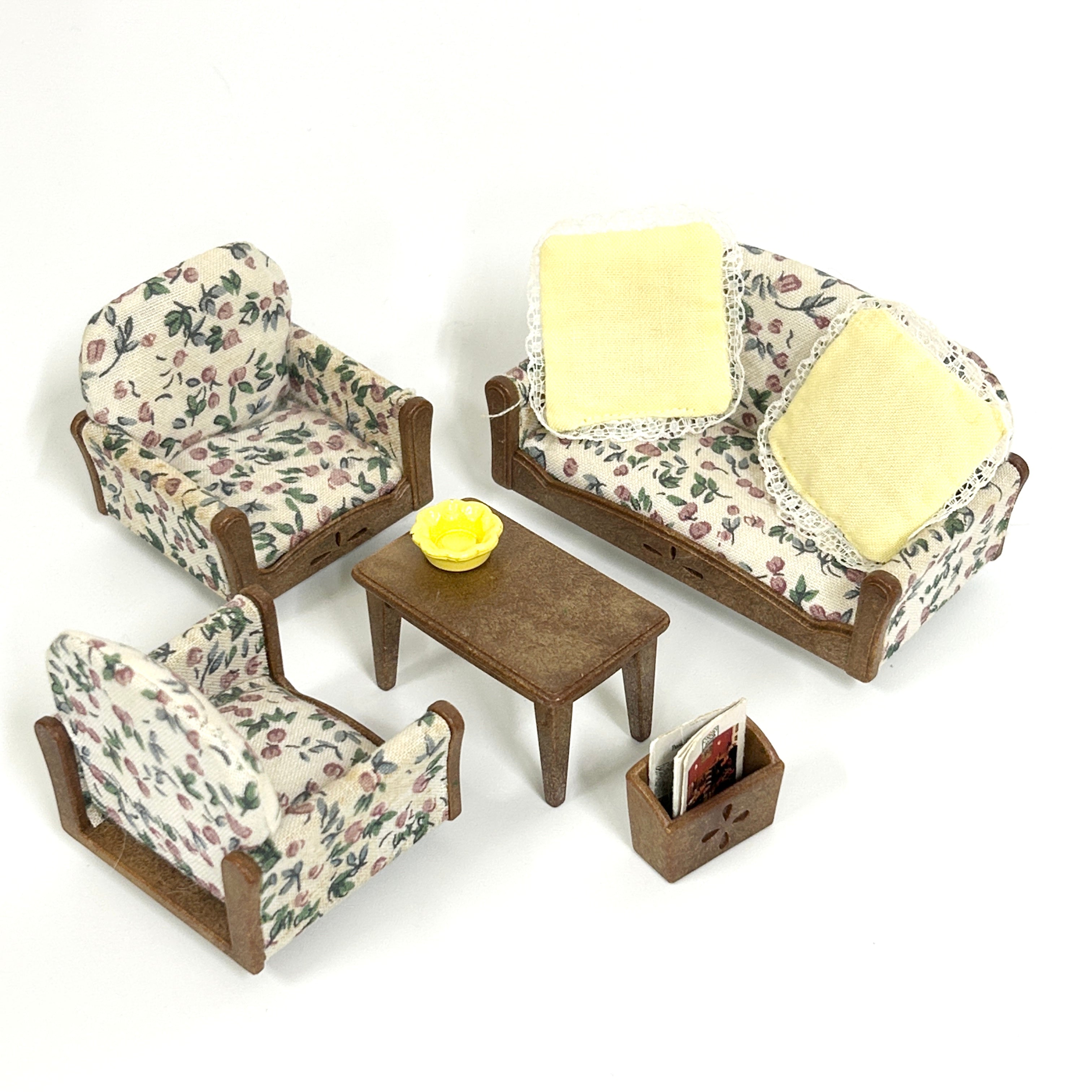 [used] Vintage Sofa Armchair Set 1998 Sylvanian Families Calico Critters