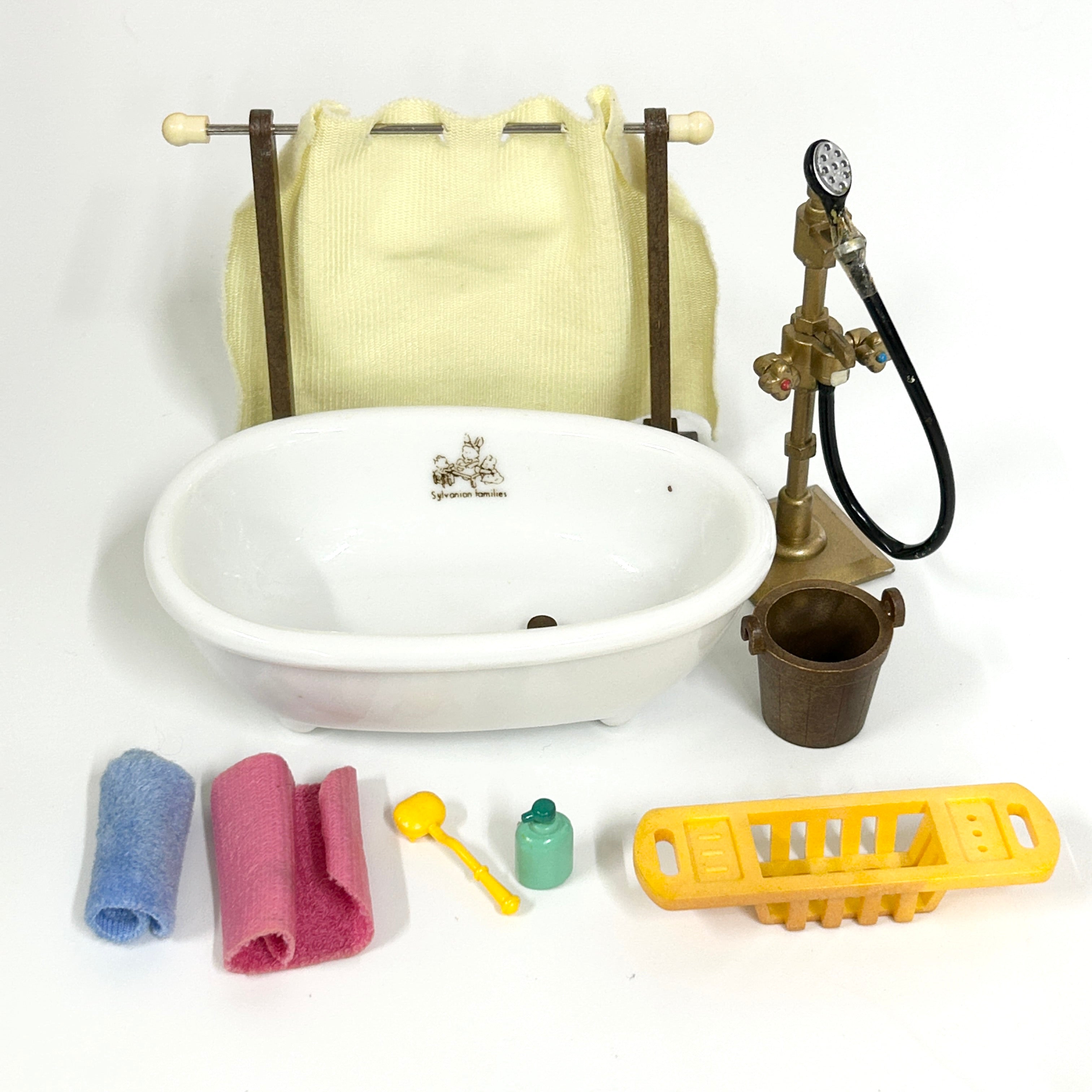 [used] Vintage Bath and Shower Set 1994 KA-66 Sylvanian Families Calico Critters