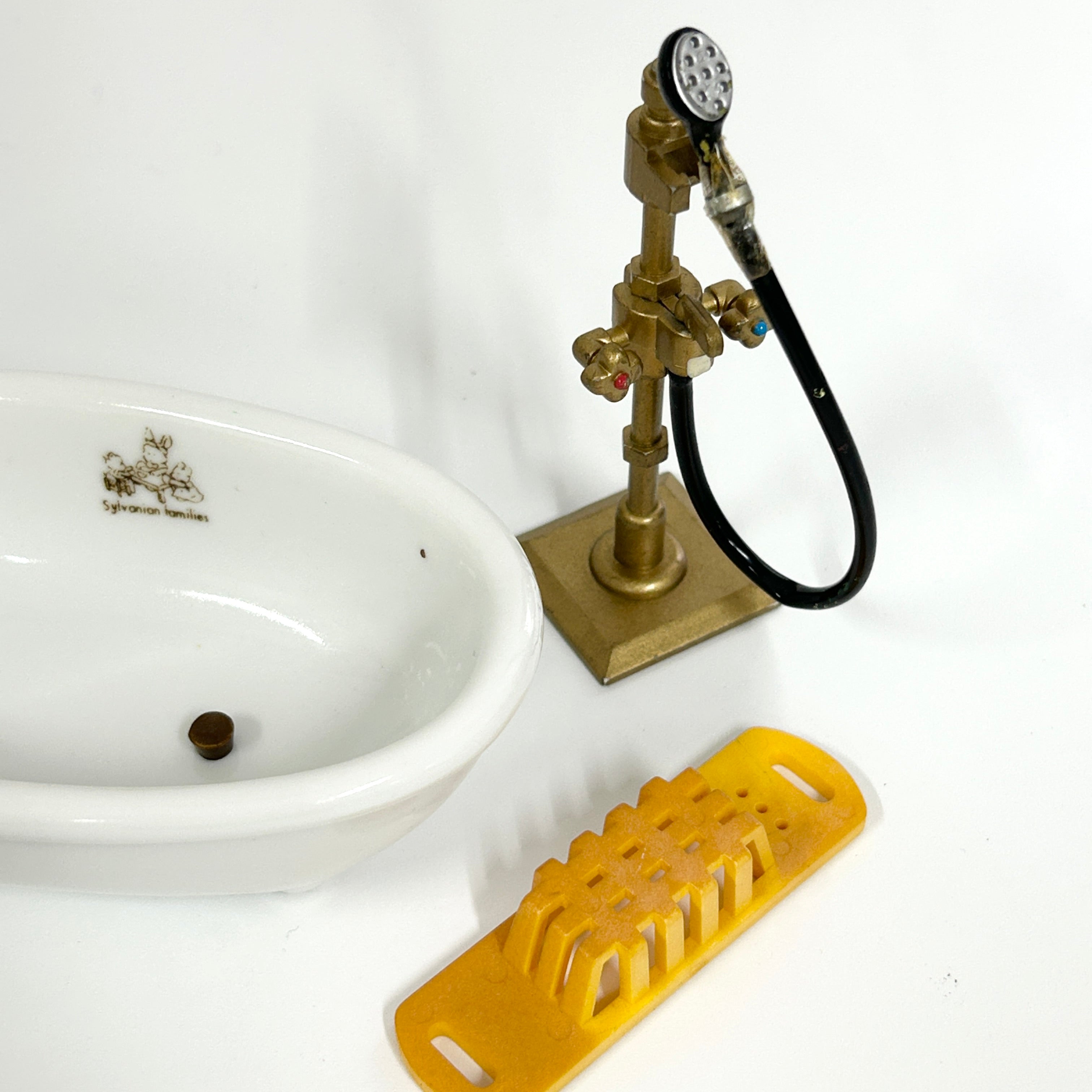 [used] Vintage Bath and Shower Set 1994 KA-66 Sylvanian Families Calico Critters