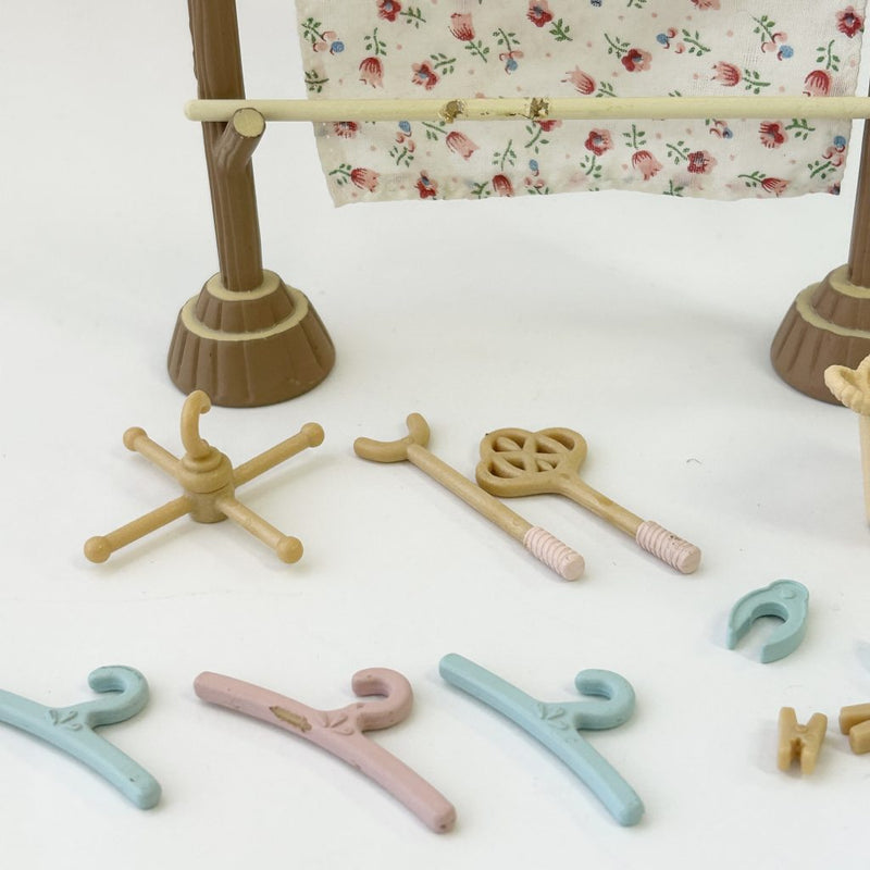 [Used] WASHING CLOTHESPOLE SET KA-610 Epoch Sylvanian Families