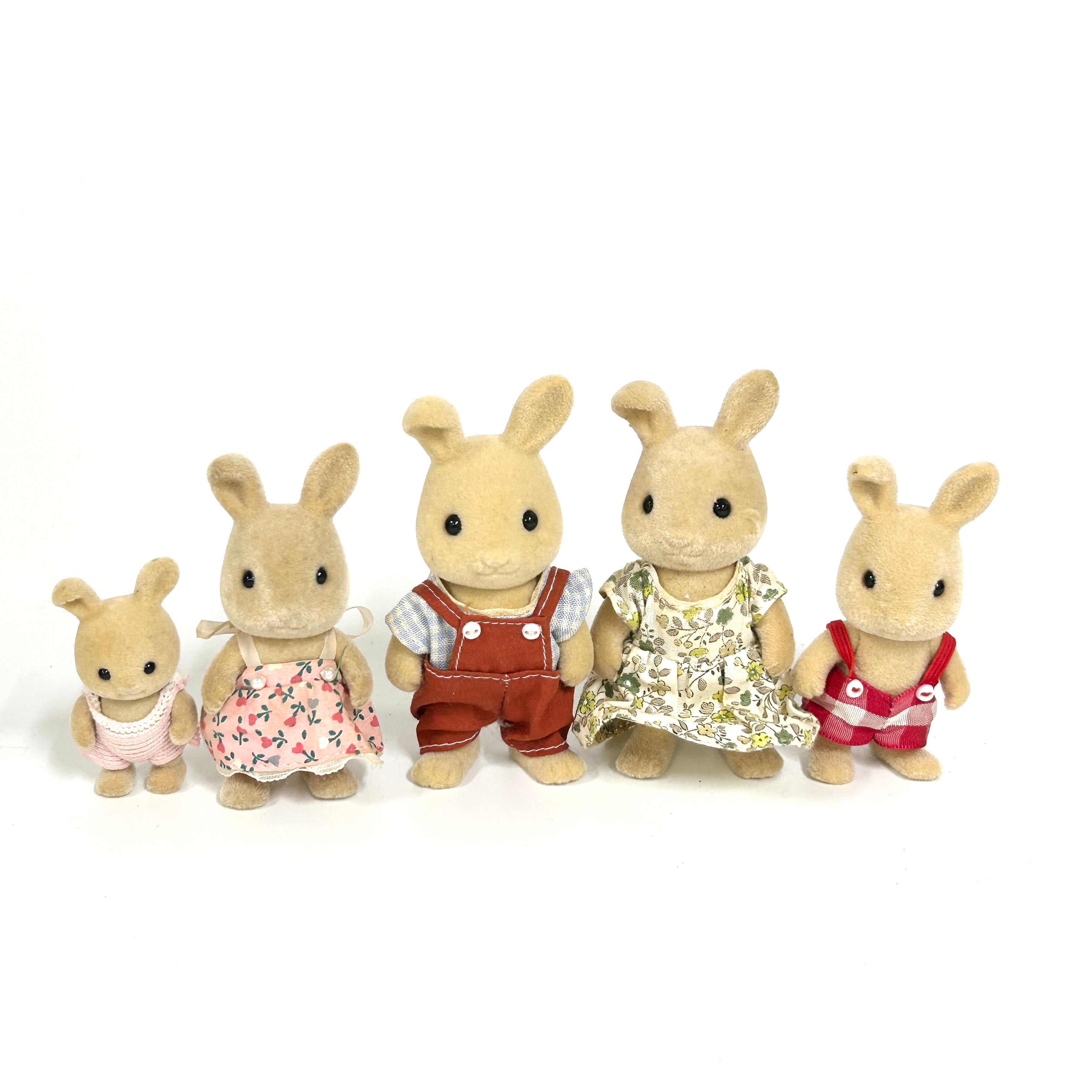 [used] Vintage Ivory Rabbit Family Sylvanian Families Calico Critters
