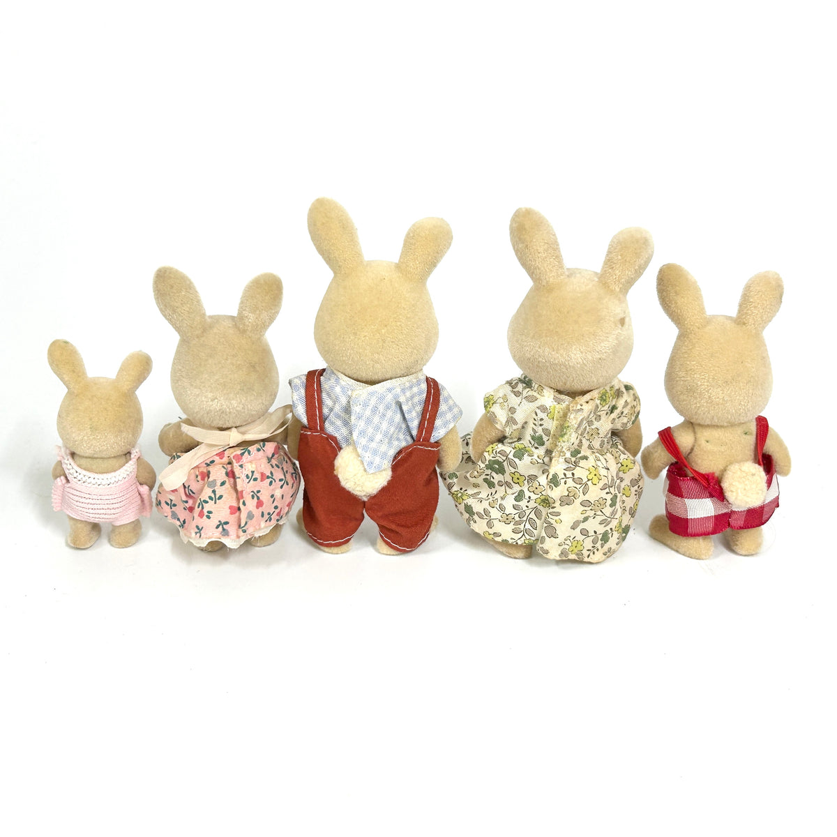 [used] Vintage Ivory Rabbit Family Sylvanian Families Calico Critters