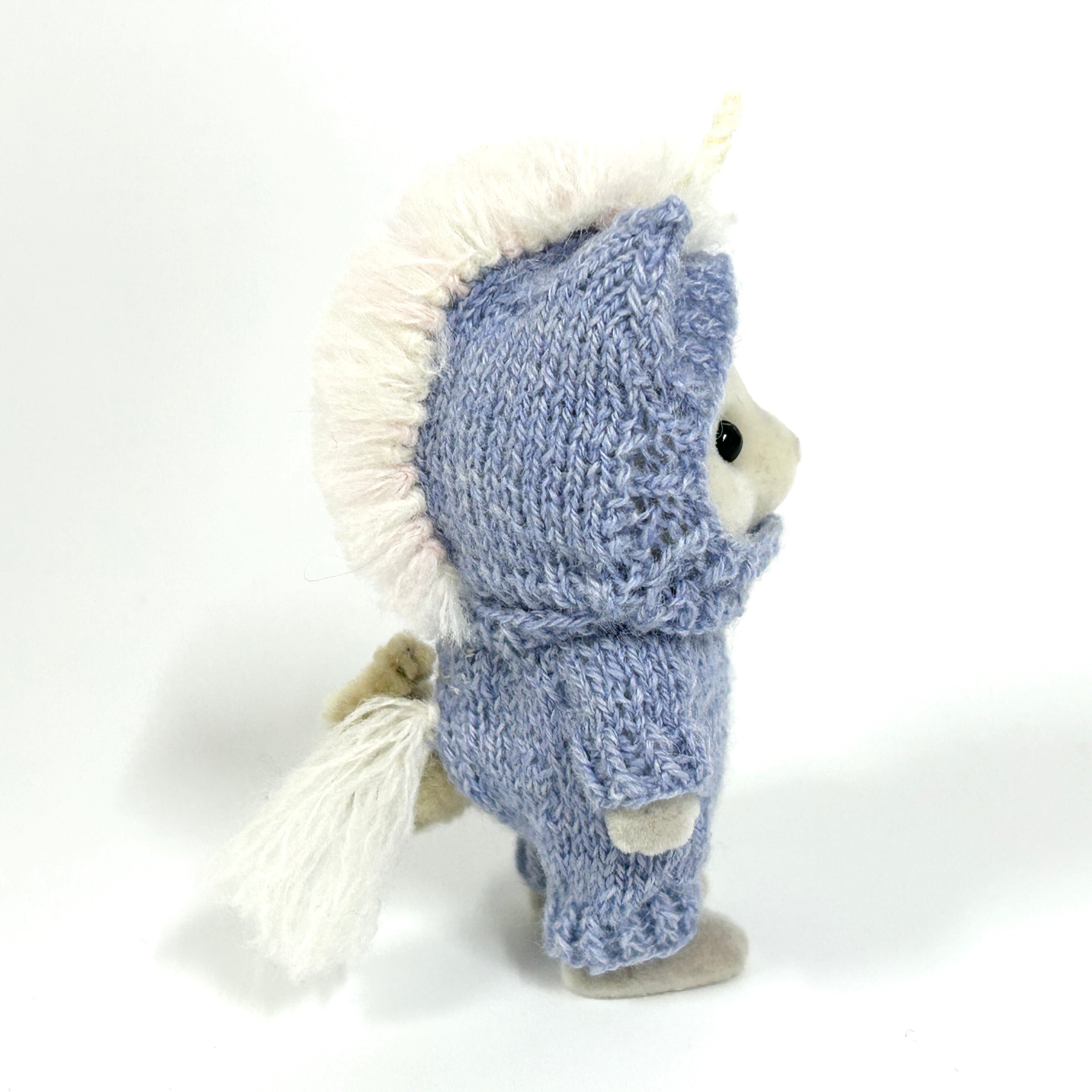 Knitted Unicorn Costume Blue Handmade