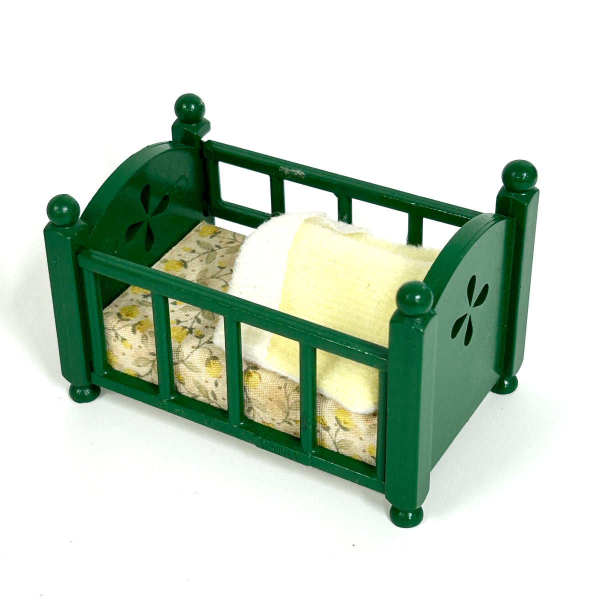 [used] Vintage Green Baby Bed 1985 KA-26 Sylvanian Families Calico Critters