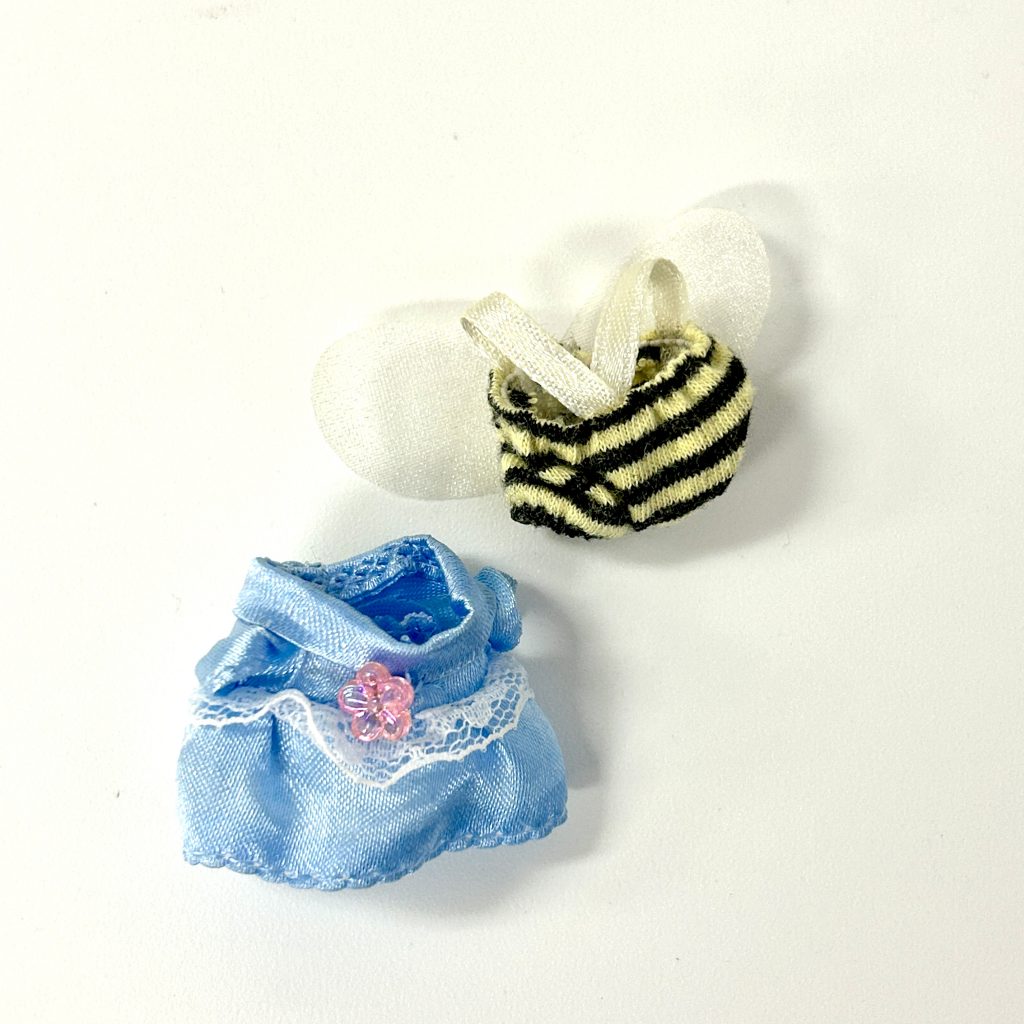 [used] Baby Bee Costume and Blue Dress Sylvanian Families Calico Critters
