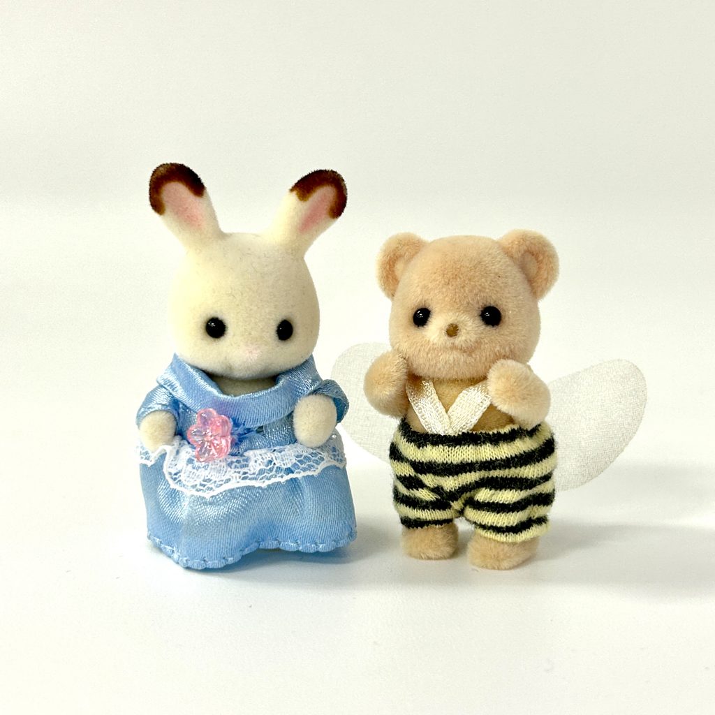 [used] Baby Bee Costume and Blue Dress Sylvanian Families Calico Critters