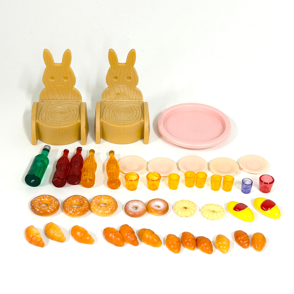 [used] Party Chair and Food Sylvanian Families Calico Critters