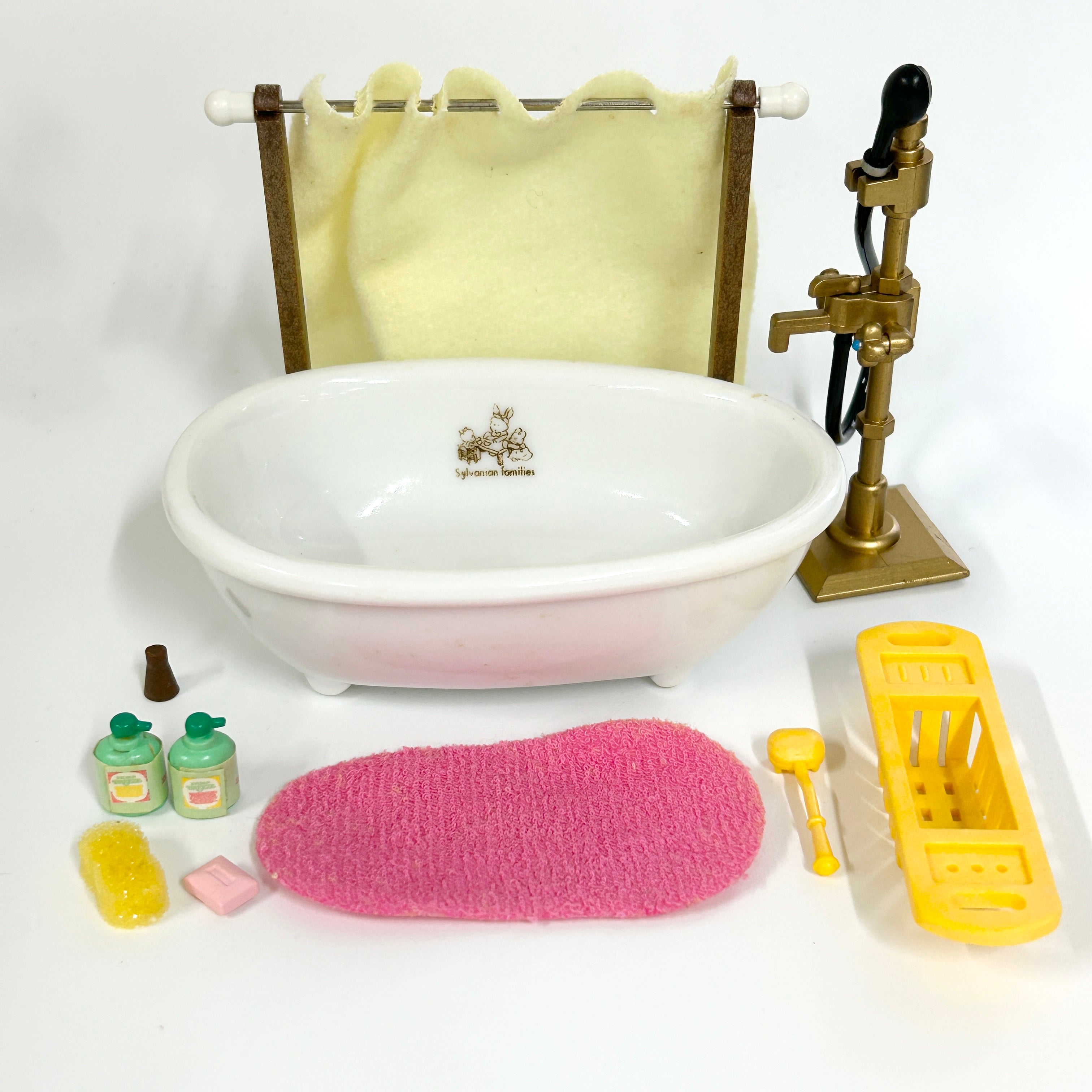[used] Vintage Bath and Shower Set 1994 KA-66 Sylvanian Families Calico Critters