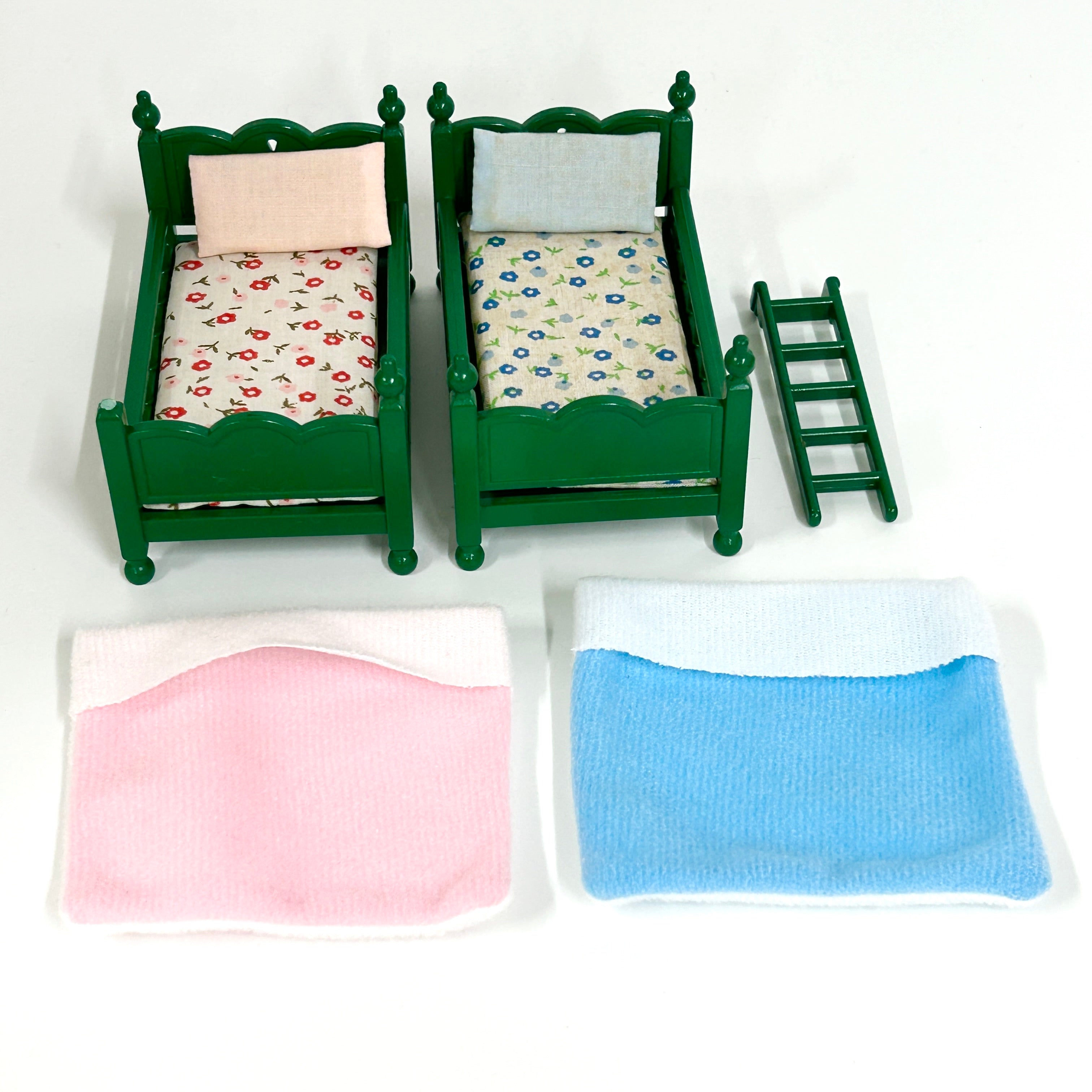 [used] Vintage Green Bunk Bed Set 1996 KA-79 Sylvanian Families Calico Critters