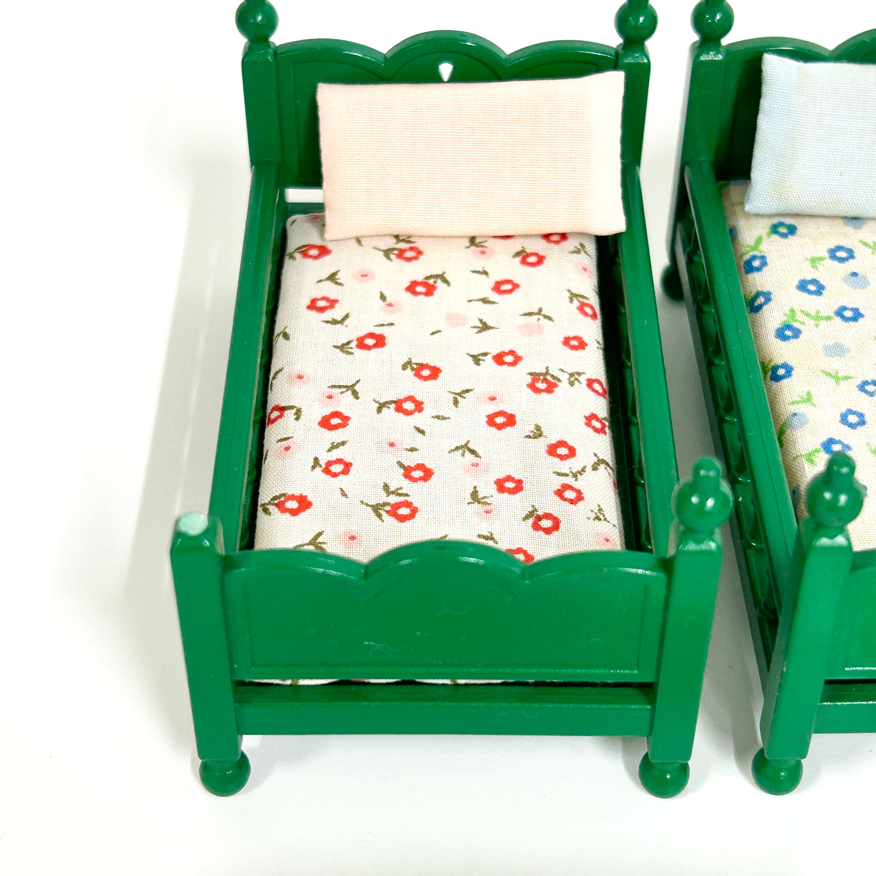 [used] Vintage Green Bunk Bed Set 1996 KA-79 Sylvanian Families Calico Critters