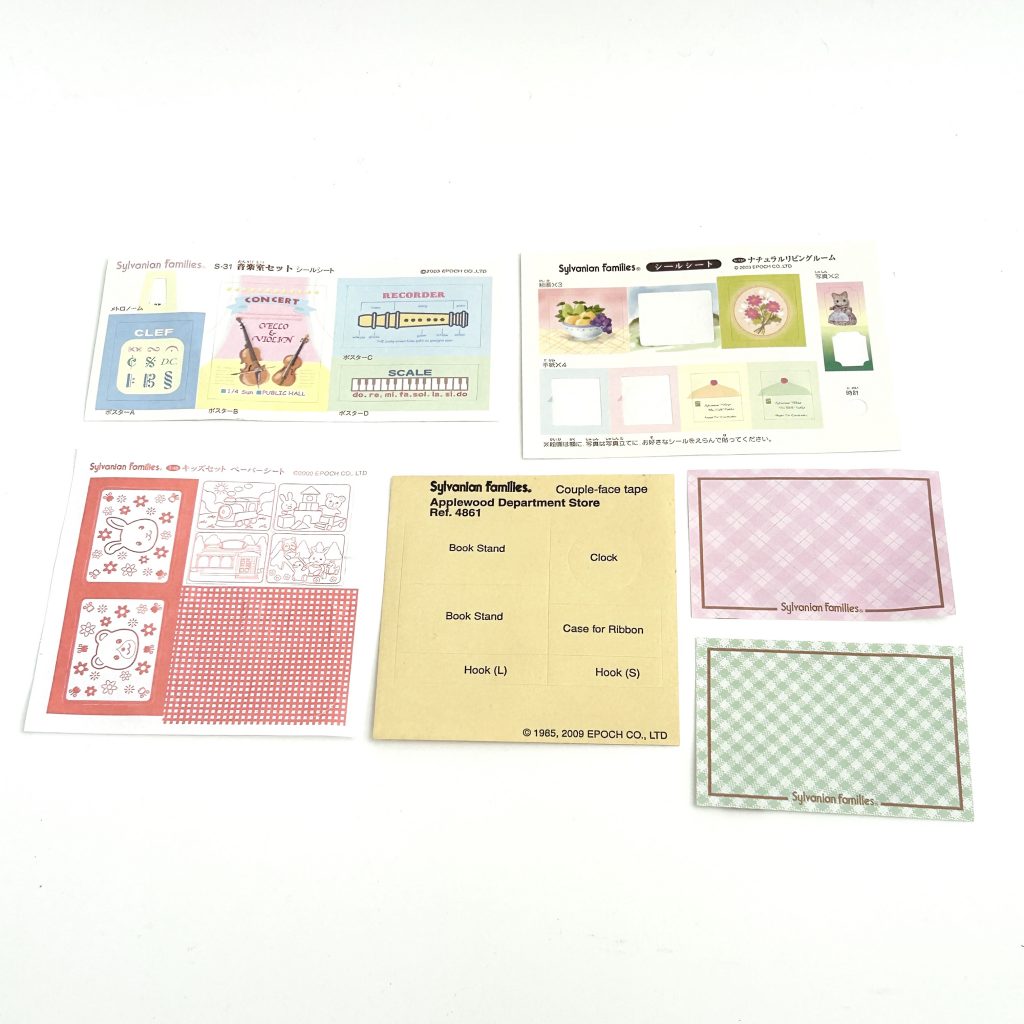 [used] Sticker and Paper Sheet Set Sylvanian Families Calico Critters