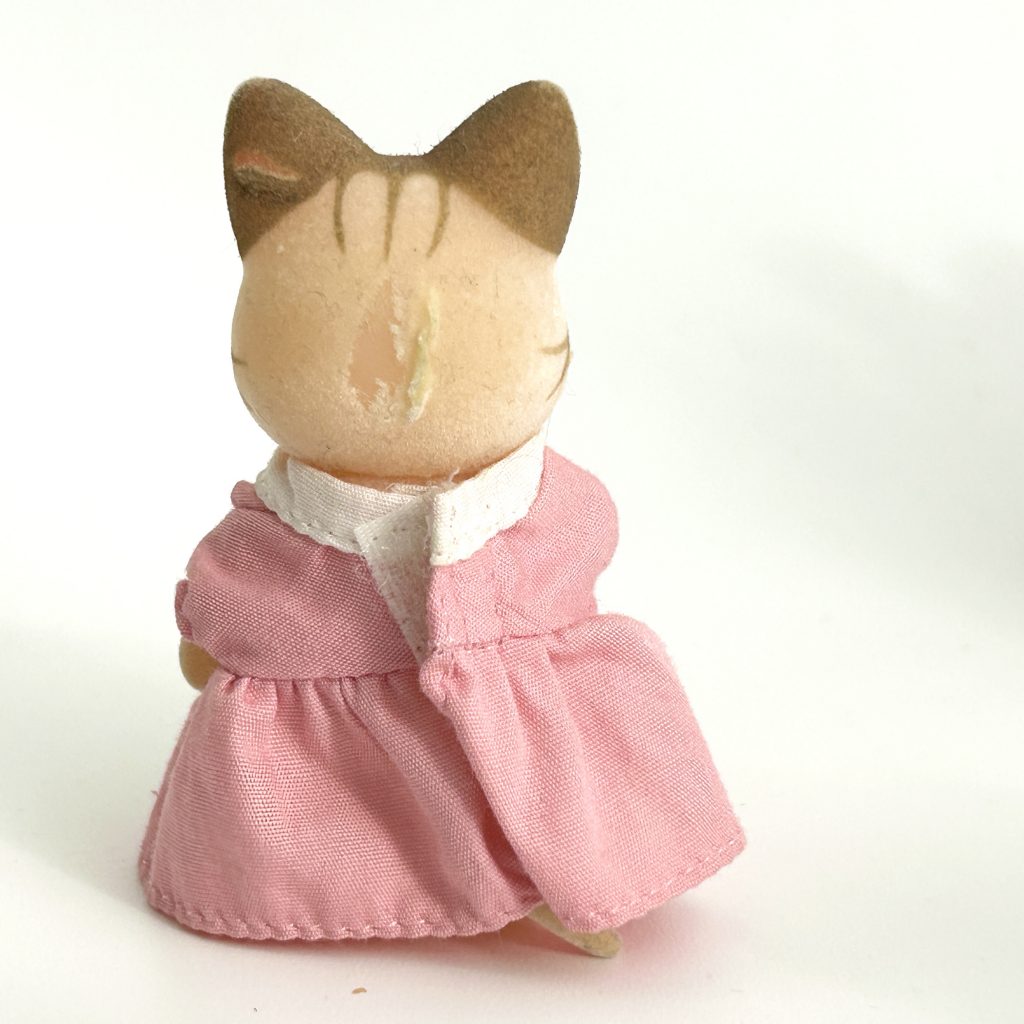 [used] Pink Striped Cat Girl Sylvanian Families Calico Critters