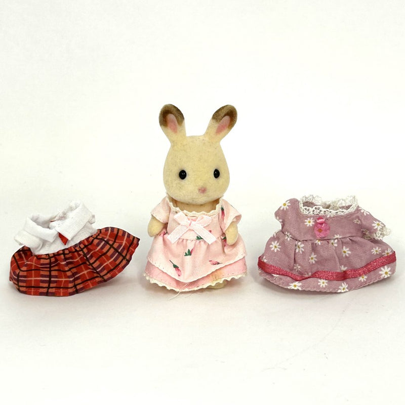 [Used] CHOCOLATE RABBIT GIRL AND DERESS SET Epoch Sylvanian Families