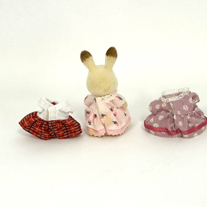 [Used] CHOCOLATE RABBIT GIRL AND DERESS SET Epoch Sylvanian Families