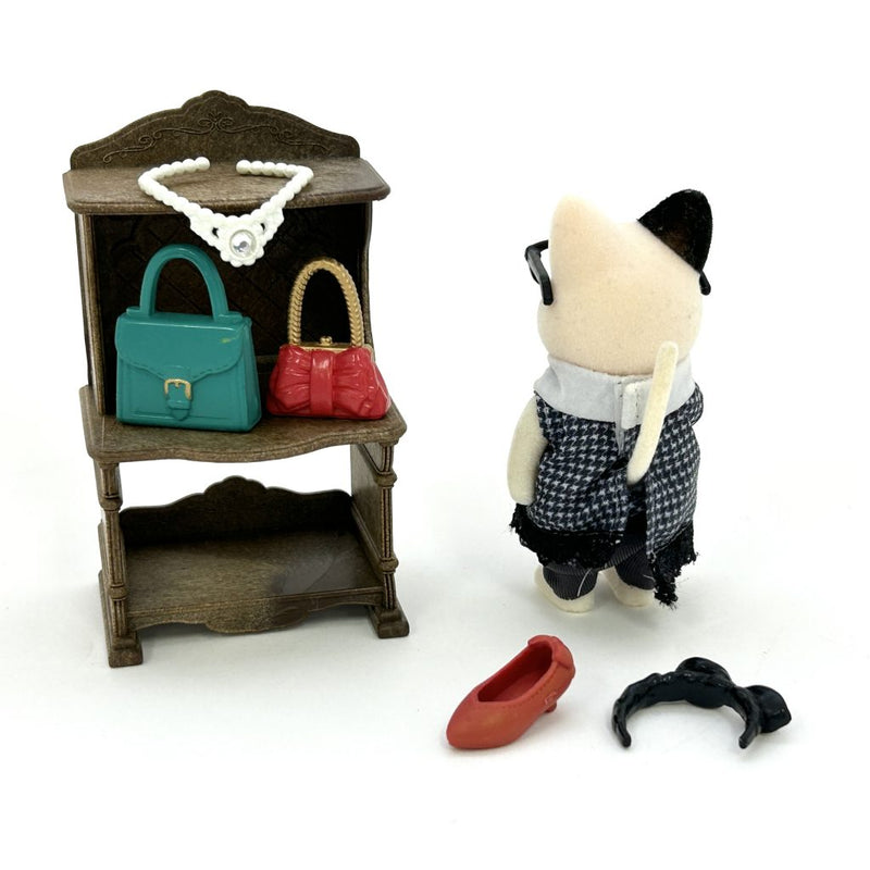 [Used] FASHION PLAY SET TOWN GIRL TVS-10 CHARCOAL CAT Sylvanian Families