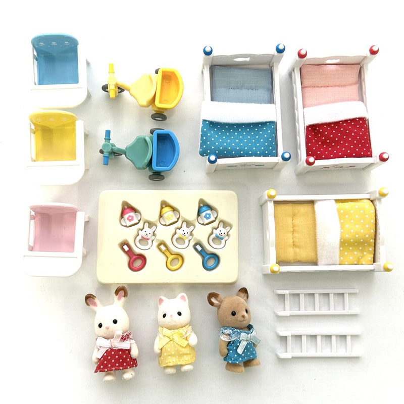 [Used] 3 BABIES FURNITURE SET SE-171 NIB Epoch Japan Sylvanian Families