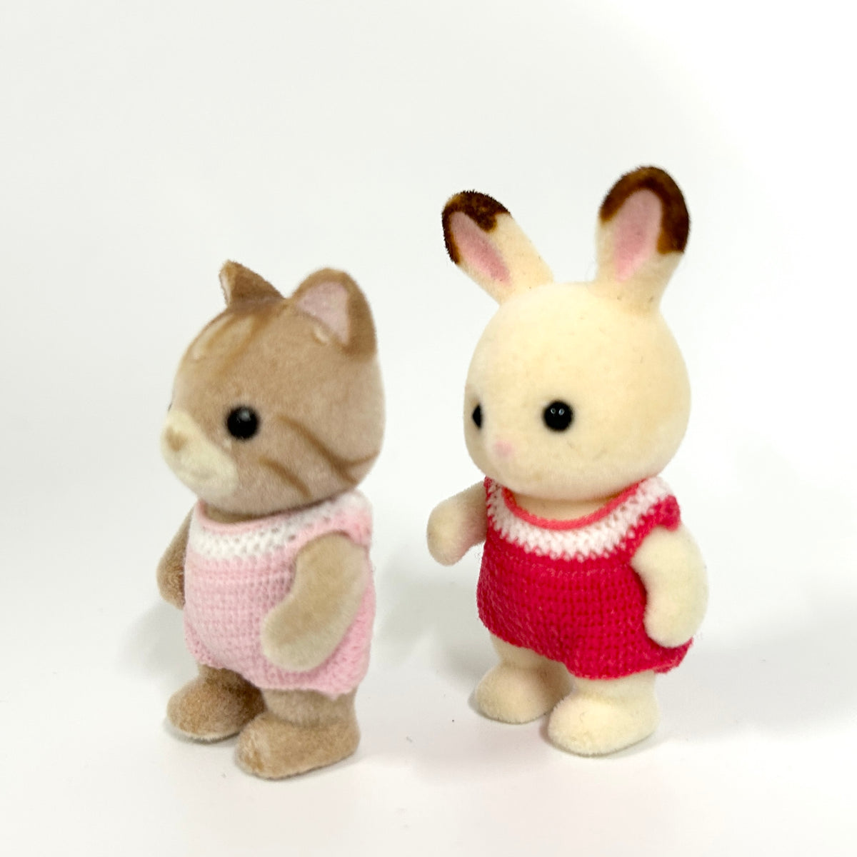 [used] Baby Striped Cat Chocolate Rabbit Sylvanian Families Calico Critters