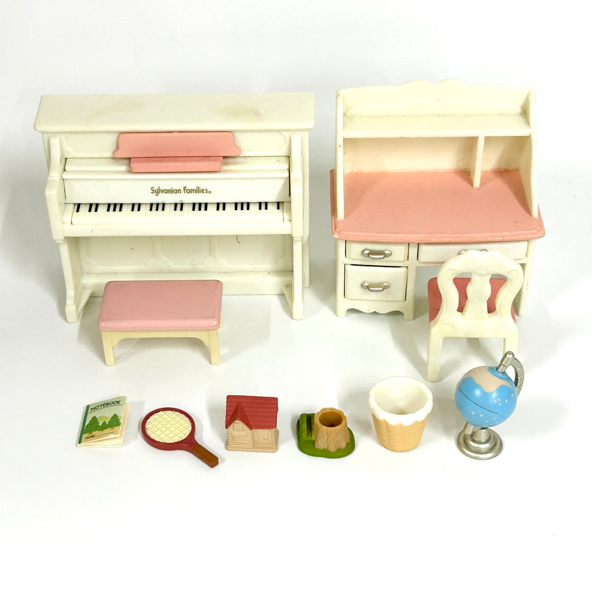 [used] Piano and Desk Set Sylvanian Families Calico Critters
