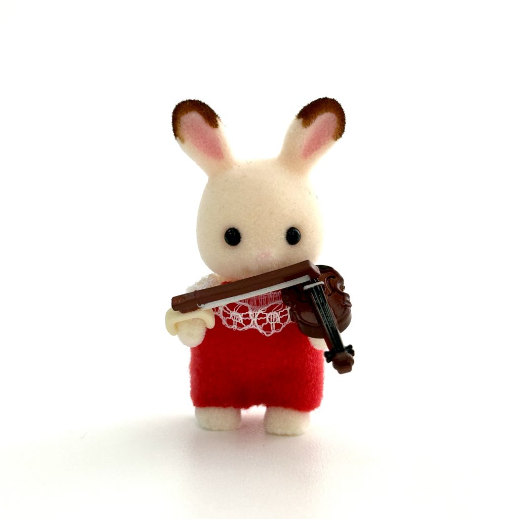 [used] Baby Recital Series 1 Chocolate Rabbit Biolin Sylvanian Families Calico Critters
