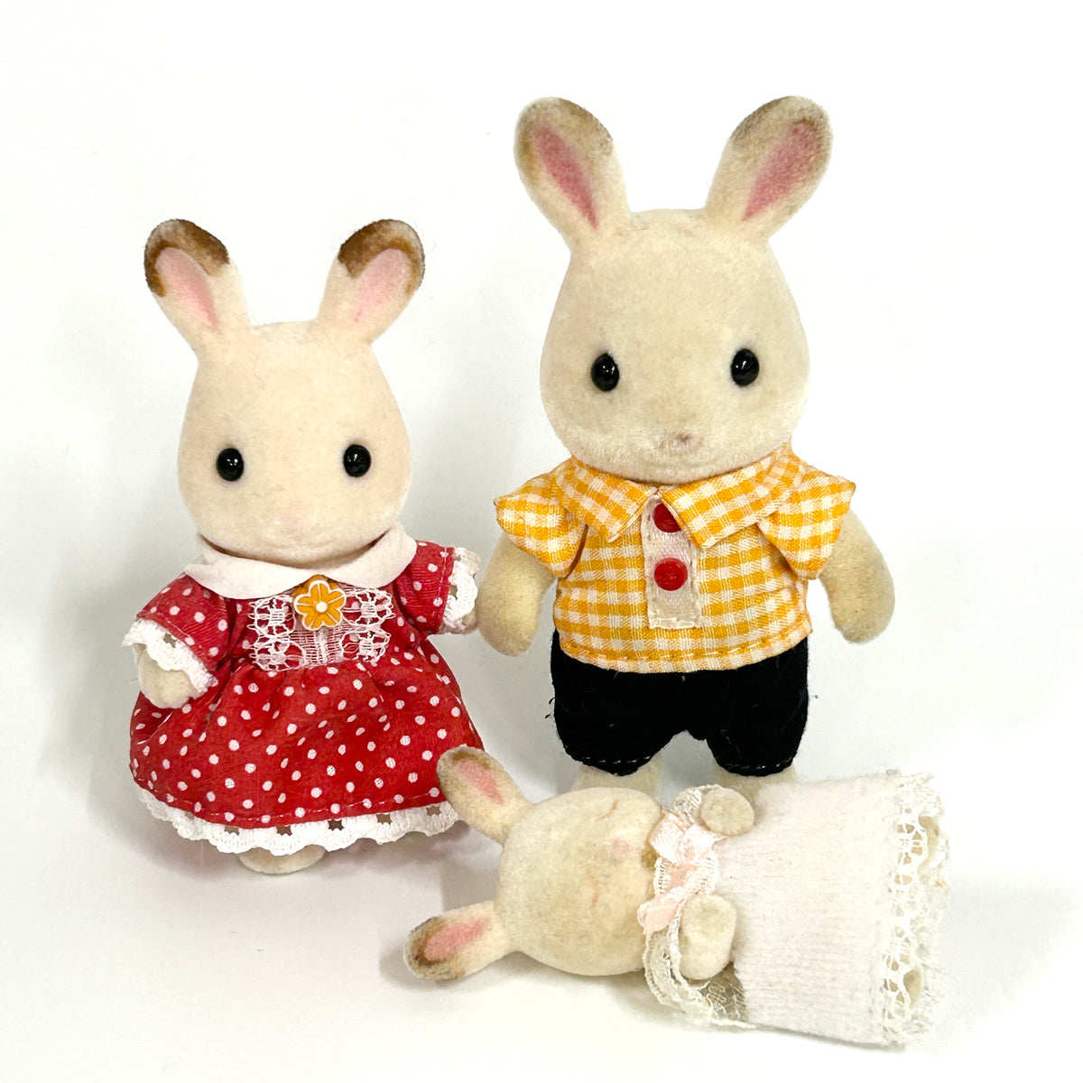 [used] Chocolate Rabbit Father Girl Sleeping Baby Sylvanian Families Calico Critters