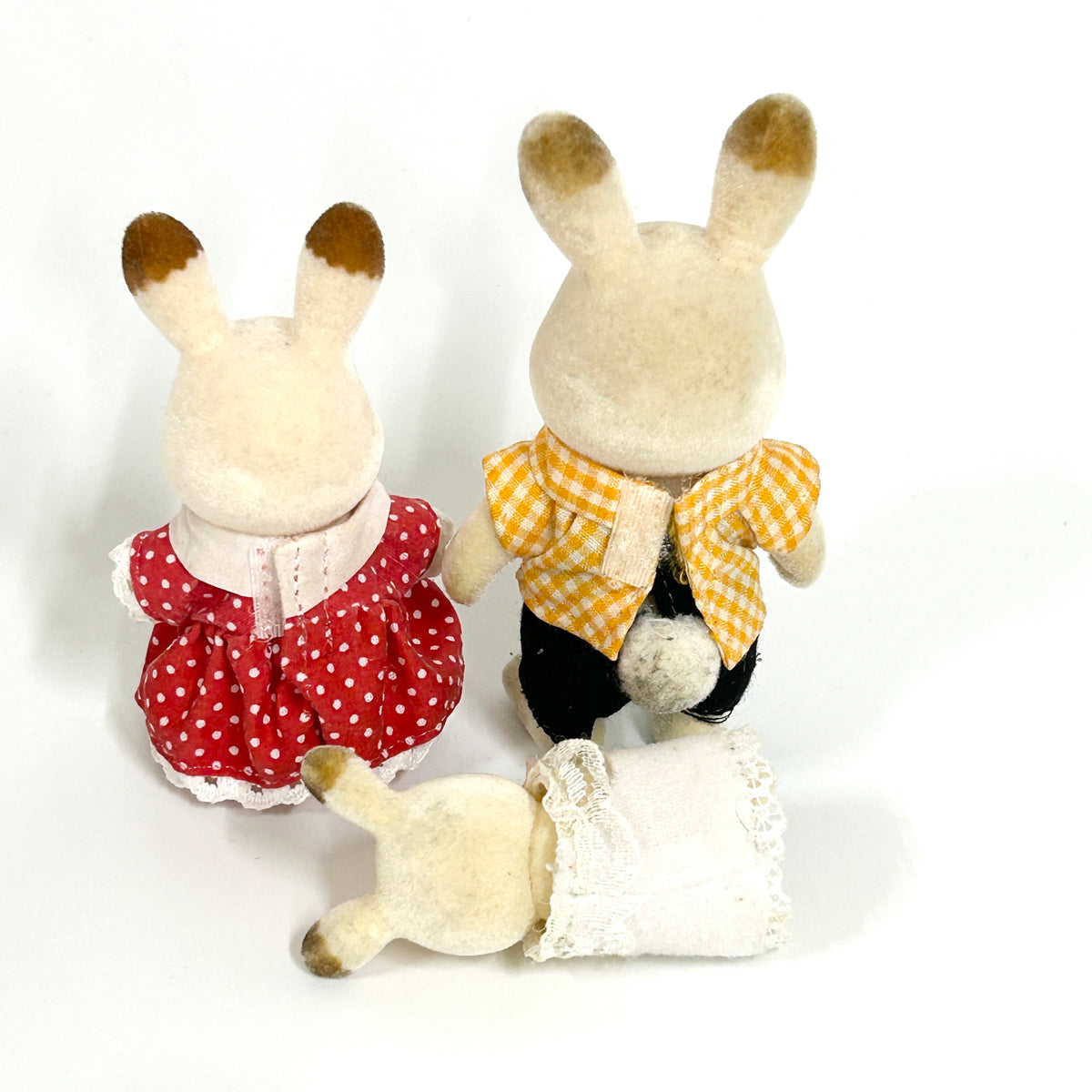 [used] Chocolate Rabbit Father Girl Sleeping Baby Sylvanian Families Calico Critters