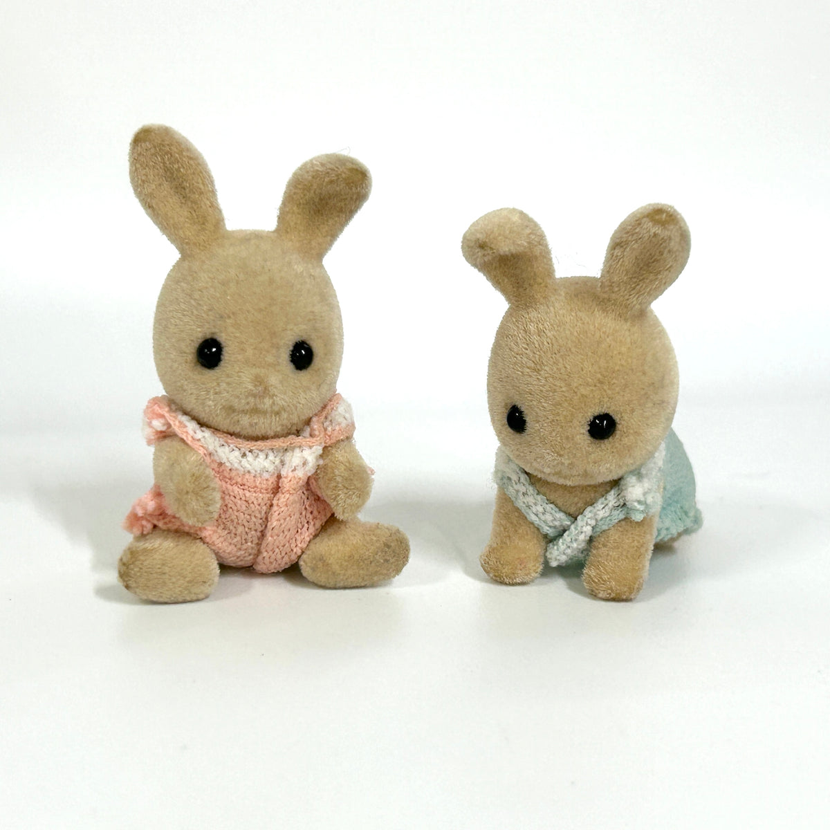 [used] Ivory Rabbit Baby Twins U-28 Sylvanian Families Calico Critters