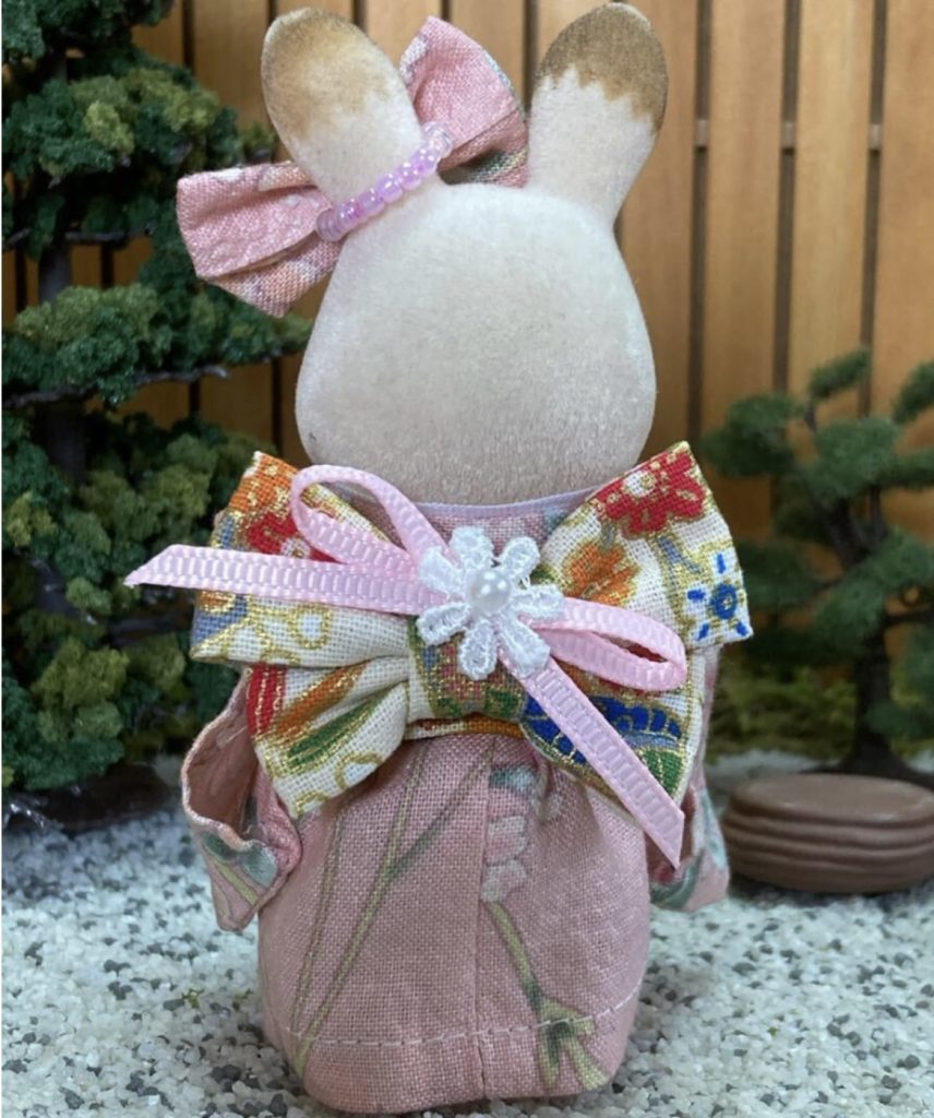 Kimono Sakura rose pour mère fait main