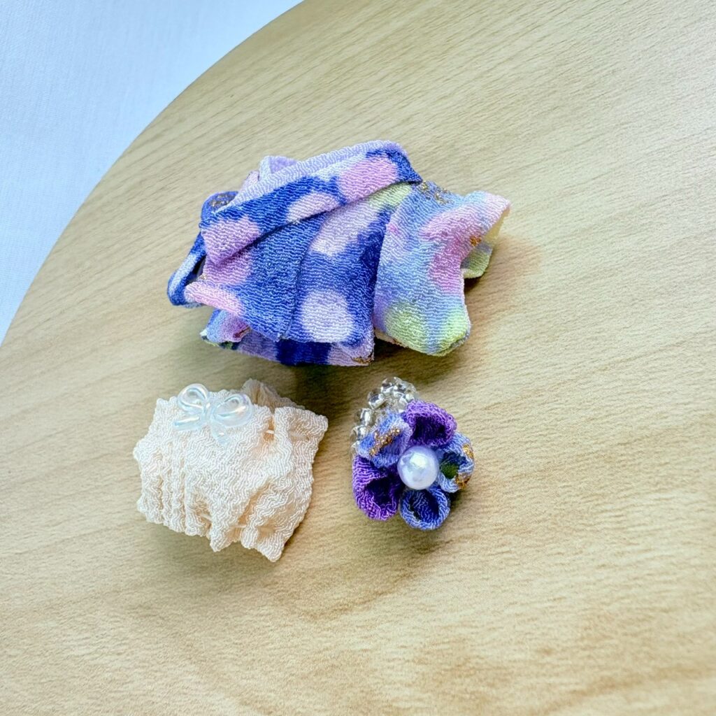 Baby Hakama 3-Piece Set Purple Handmade