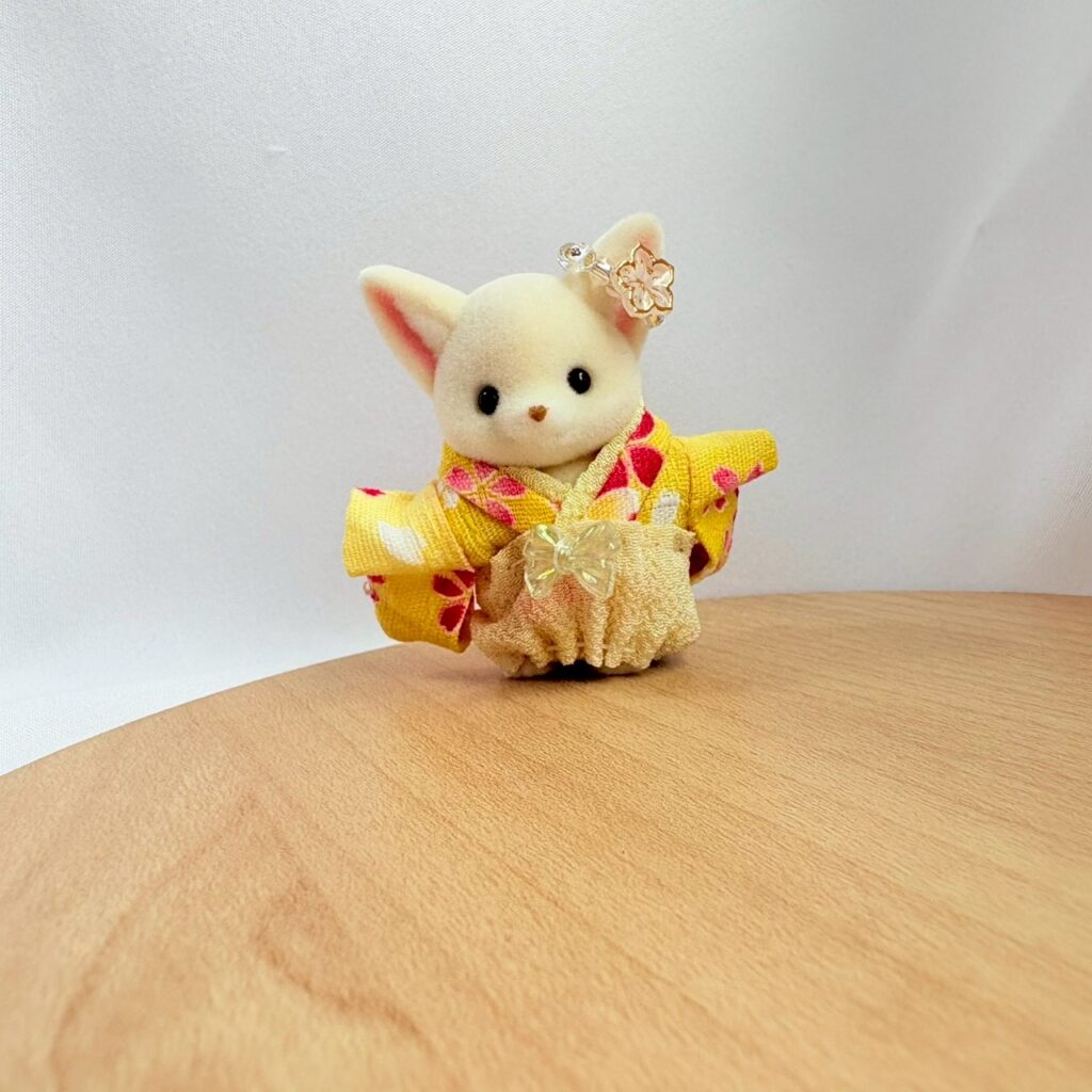 Baby Hakama 3-Piece Set Yellow Handmade