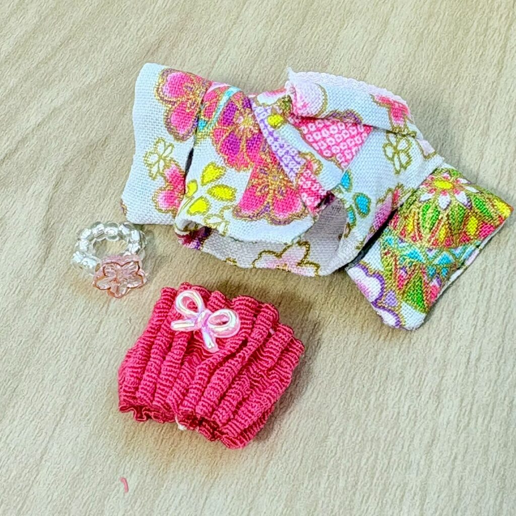 Baby Hakama White Pink Handmade