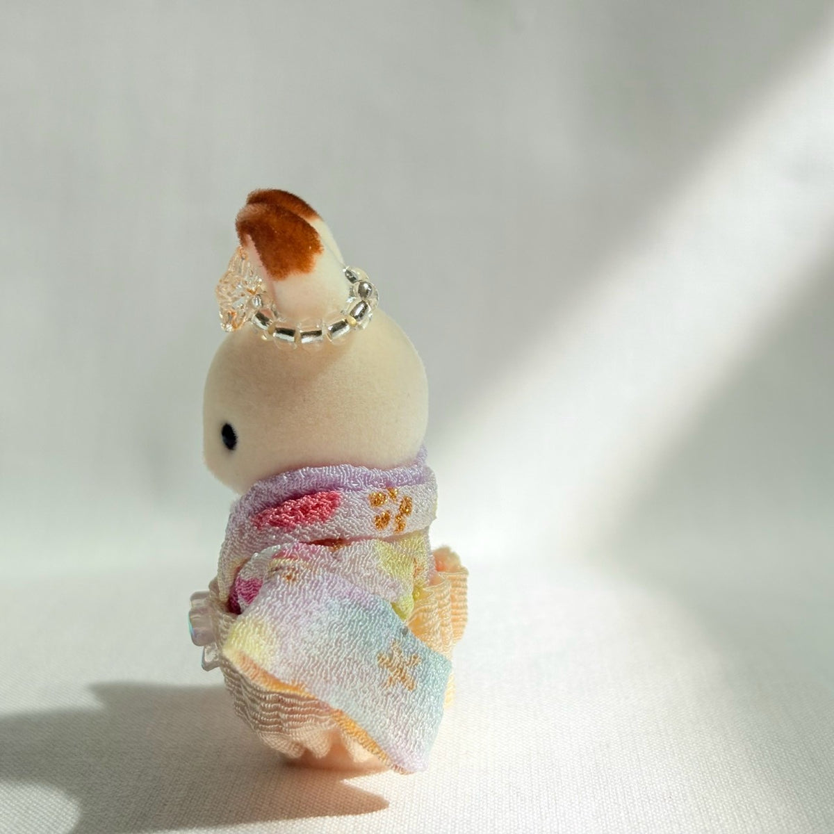 Baby Hakama 3-Piece Set Purple Kimono with Pale Orange Hakama Handmade