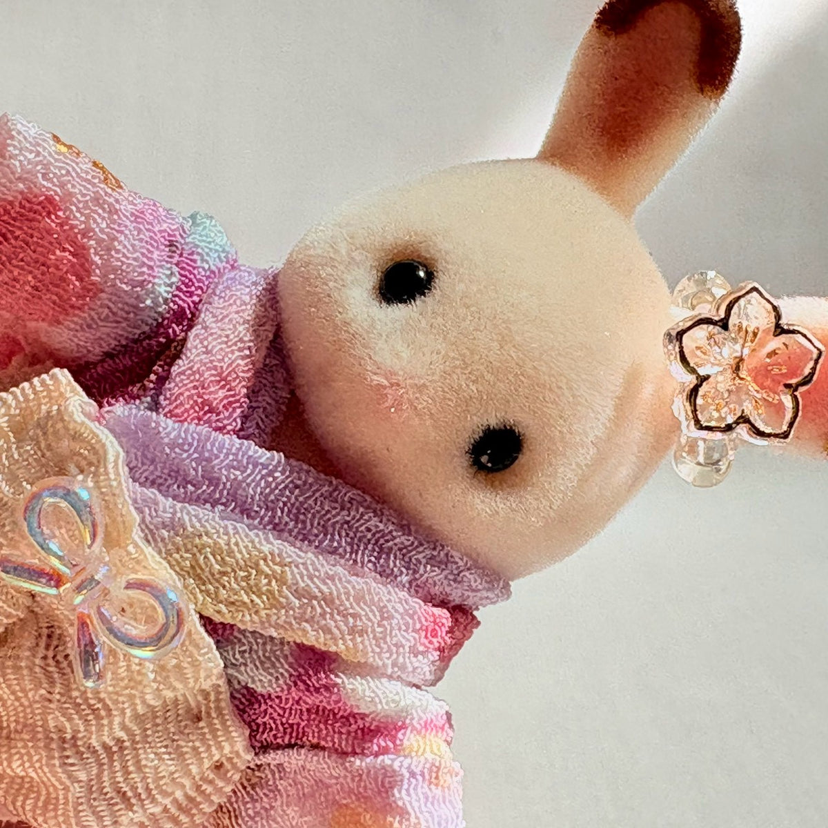 Baby Hakama 3-Piece Set Purple Kimono with Pale Orange Hakama Handmade