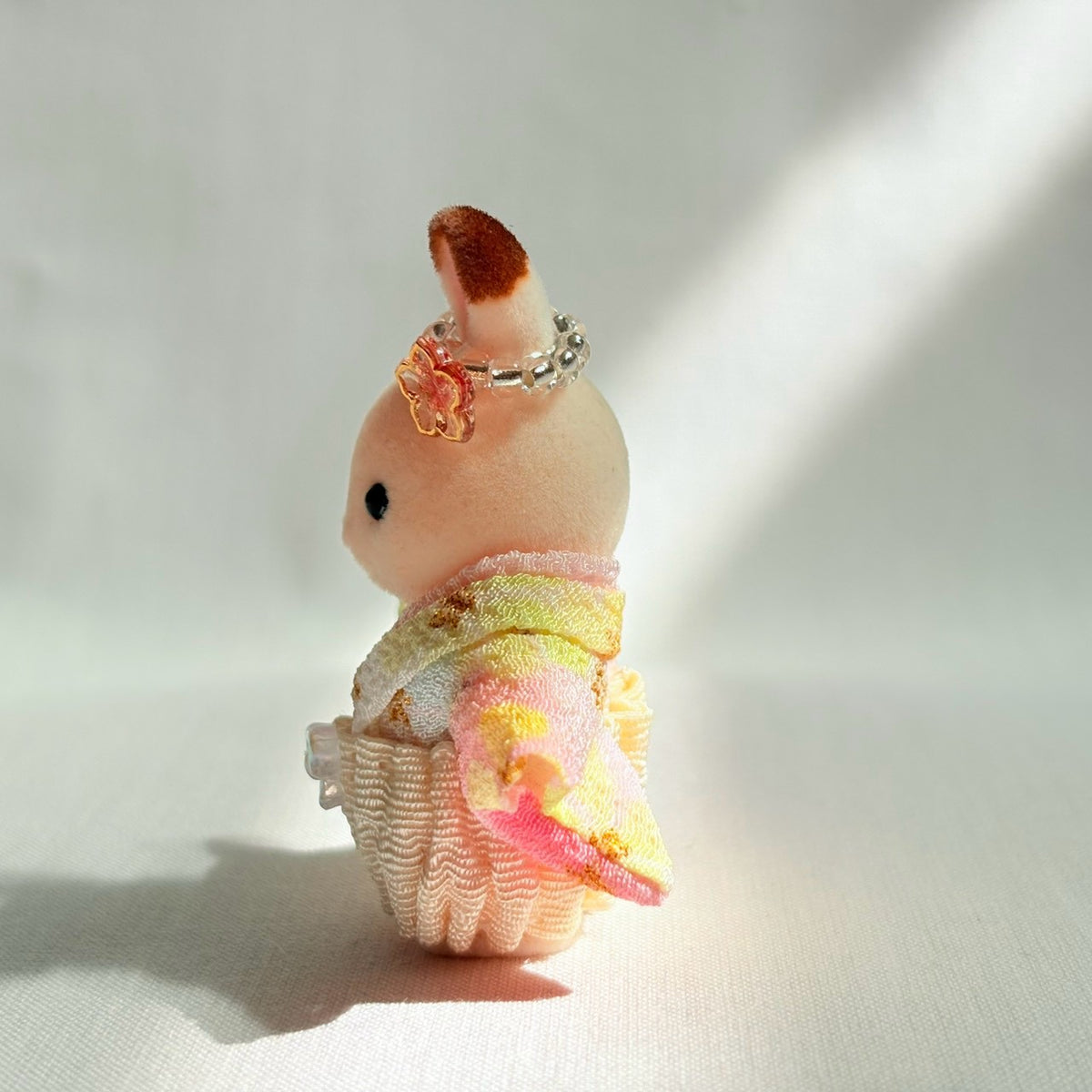 Baby Hakama 3-Piece Set Pink Kimono with Pale Orange Hakama Handmade