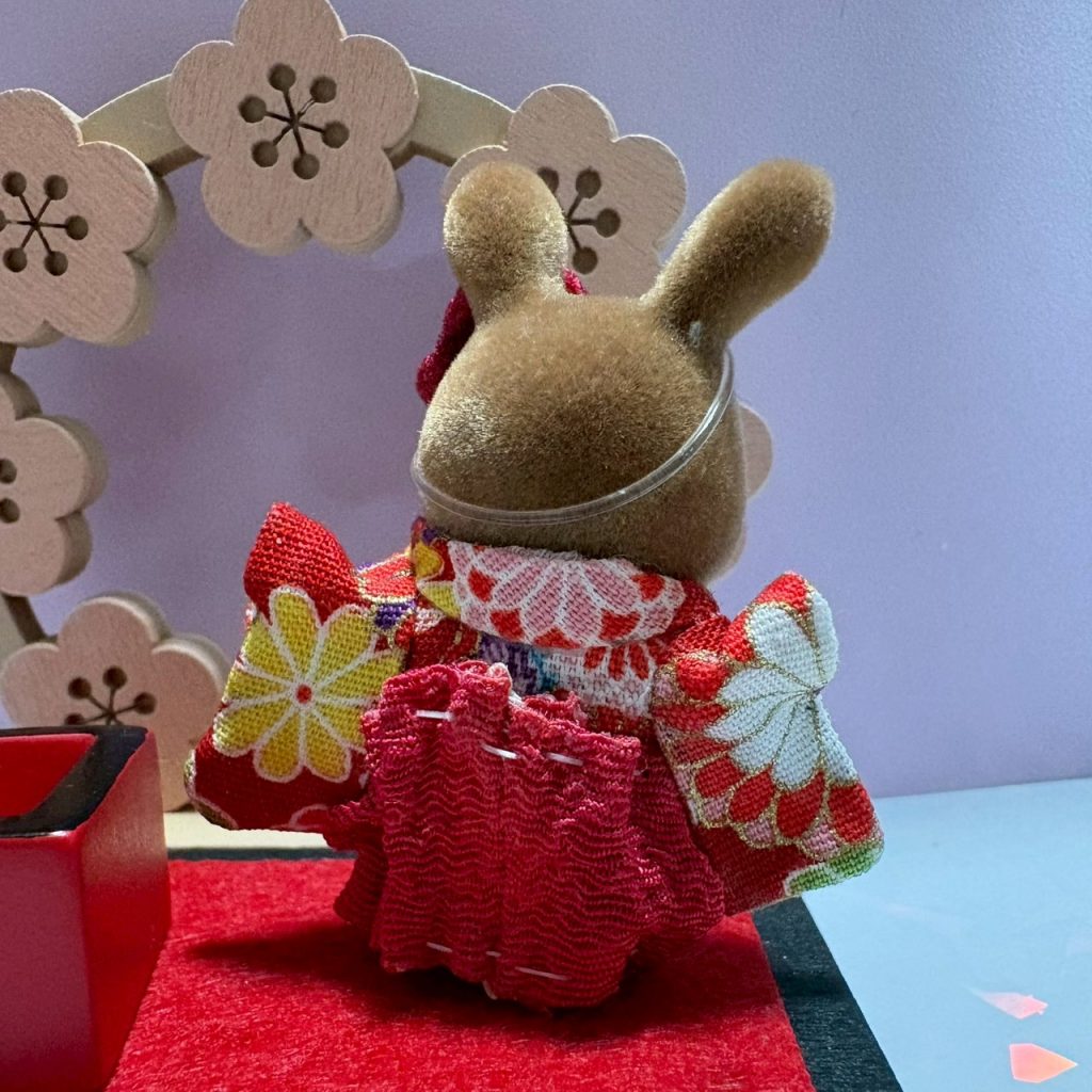 Baby Hakama 3-Piece Set Red Handmade