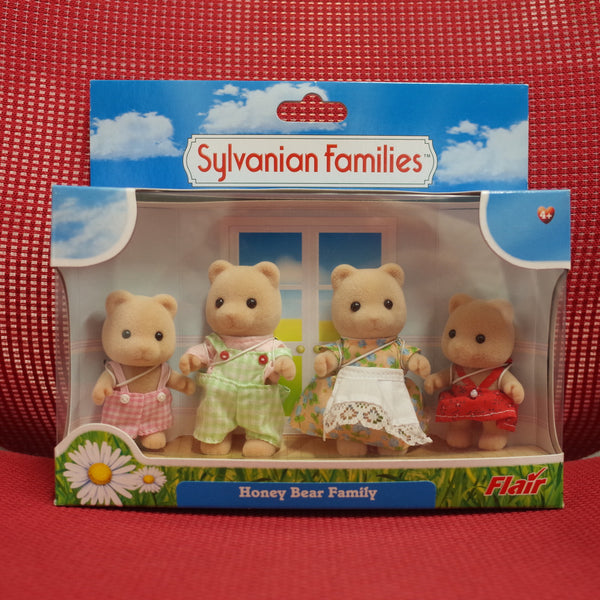 HONEY BEAR FAMILY 4165 Flair Retired Sylvanian Families