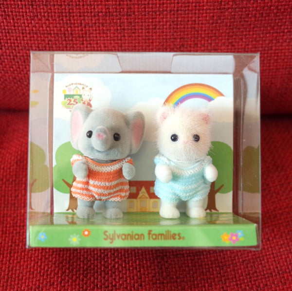 25th Anniversary ELEPHANT & PERSIAN CAT BABY PAIR Sylvanian Families