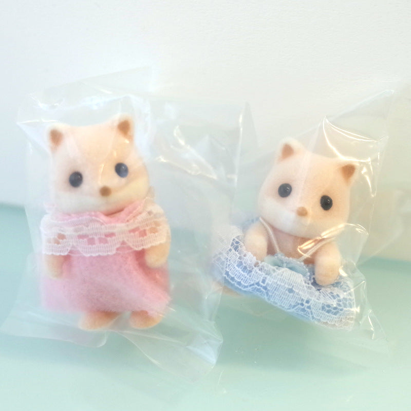 Pink Fox Baby Twins Fan Club 2002 Sylvanian Families Calico Critters