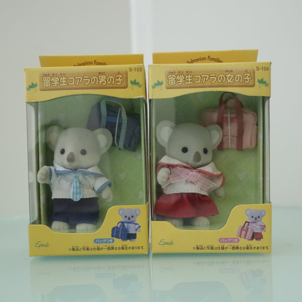 INTERNATIONAL STUDENT KOALA GIRL&BOY S-103 S-104 Japan Epoch Sylvanian Families