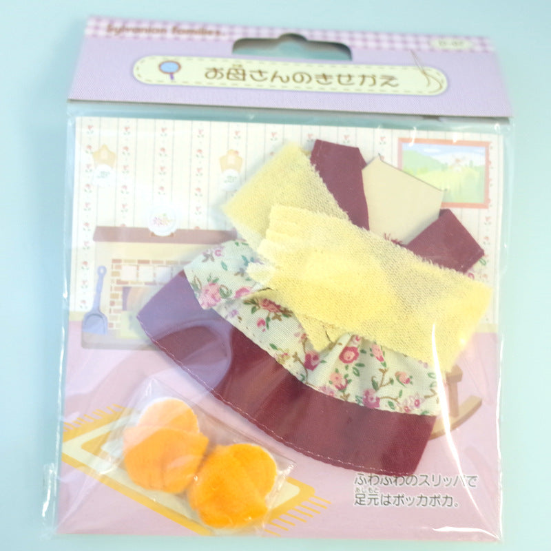 FLOWER MOTHER CLOTHES & SLIPPERS Japan D-07  Sylvanian Families