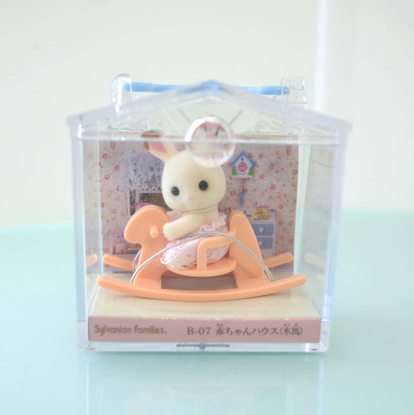 BABY CARRY CASE ROCKING HORSE CHOCOLATE RABBIT B-07 Retired Sylvanian Families