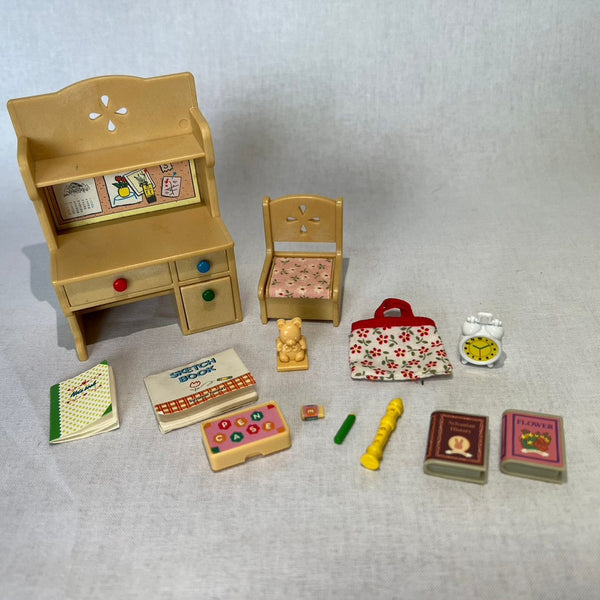 [Used] STUDY DESK SET KA-68 Epoch Japan 1995 Sylvanian Families