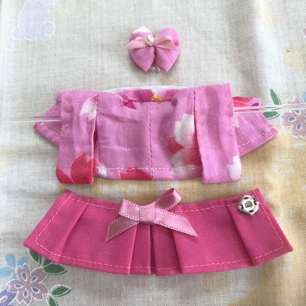 HANDMADE KIMONO HAKAMA FOR GIRL PINK SAKURA Japan handmade