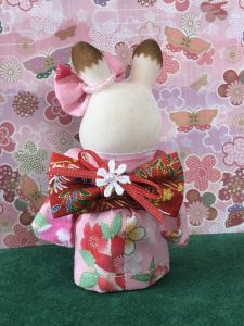 HANDMADE KIMONO FOR MOTHER PINK FLORAL Japan handmade