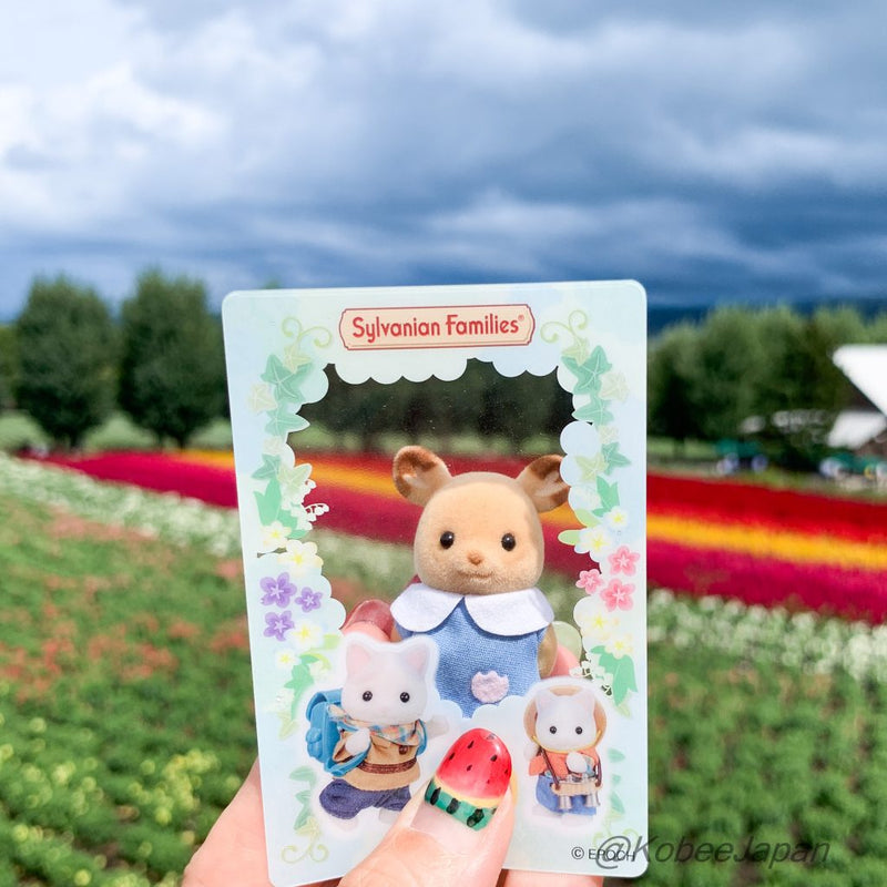 CLEAR TRAVEL CARD 3 LATTE CAT SIBLINGS Epoch Japan Sylvanian Families