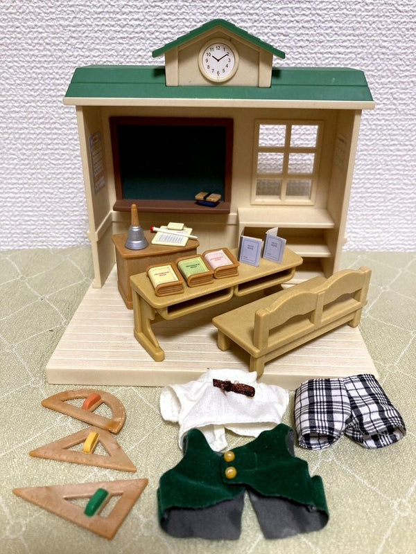 [Used] MARRON DOG TEACHER SET Retired Epoch DW-02 Sylvanian Families