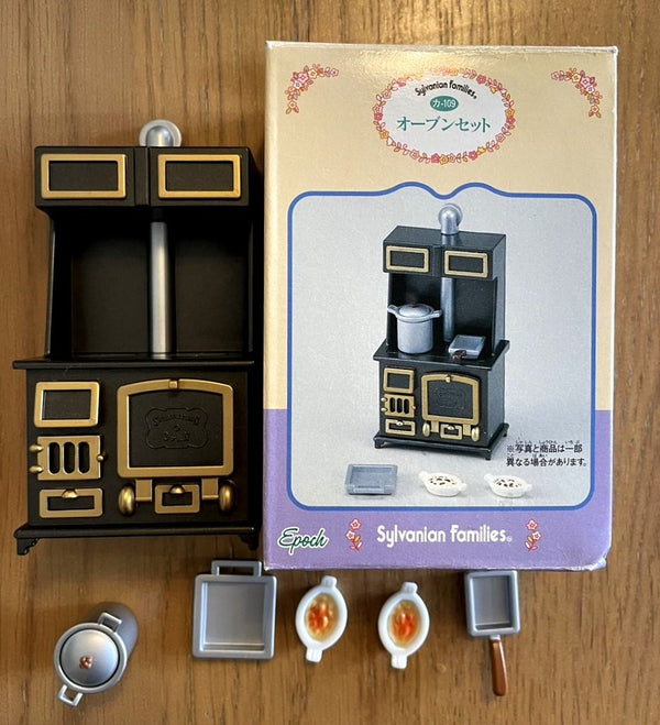 [Used] BLACK OVEN SET KA-109 Epoch Japan Sylvanian Families